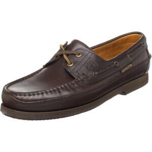 Mephisto Mens Hurrikan Leather Loafers Boat Shoes - Dark Brown NEW